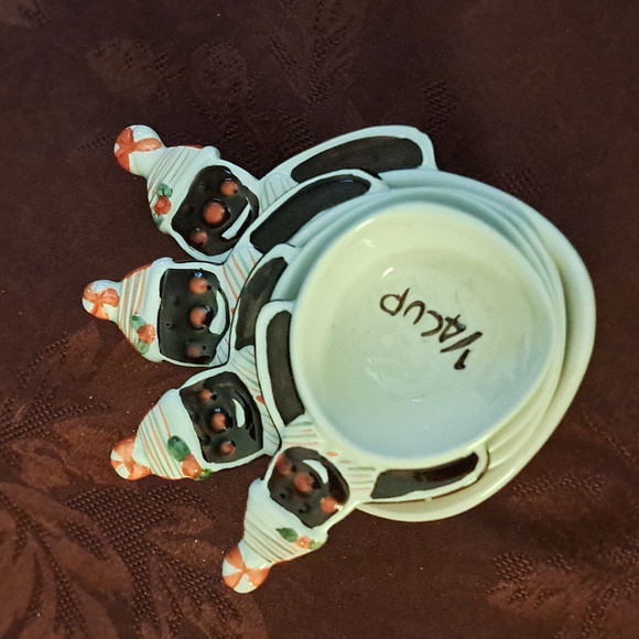 Vintage Glittering Goodies Ceramic Measuring Cups Gingerbread Men 4 pack - Picture 6 of 6